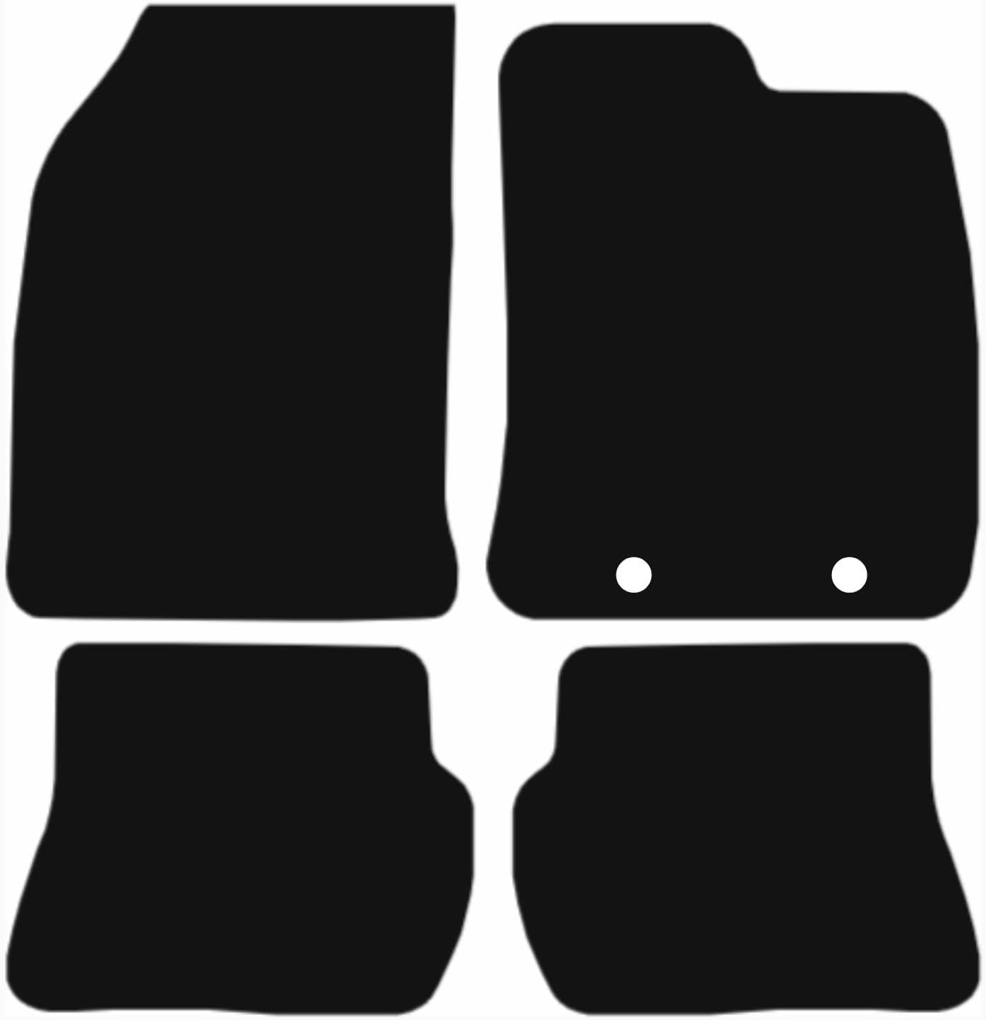 Premium Tailored Car Mat for FORD Fiesta 2002-2008 (Mk6) 2 Clips Front & Rear, Anti-Slip, All-Weather Car Mats, Easy to Clean Custom Fit 4-Pieces Set