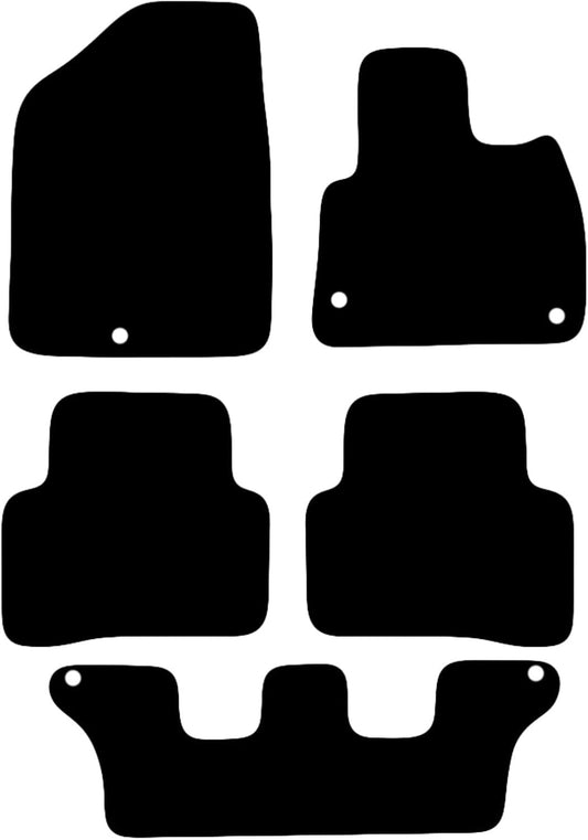 Premium Tailored Car Mat for Hyundai Santa 7 Seat Fe Hybrid 2021-Onwards Front & Rear, Anti-Slip, All-Weather Car Mats, Easy to Clean Custom Fit 5-Pieces Set