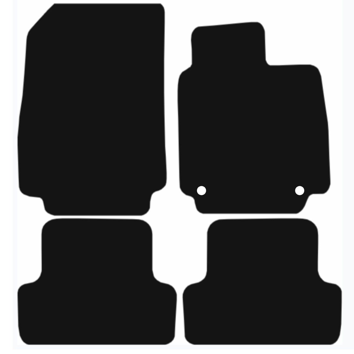 RENAULT Clio 2009-2013 Tailored Fit Car Floor Mats Front & Rear With Non-Slip Backing, All-Weather Protection, Easy to Clean Perfect Fit 4-Pieces Set