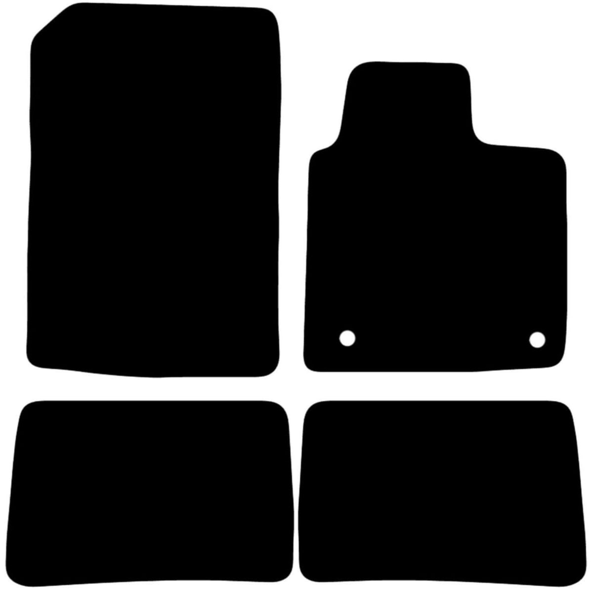 RENAULT Twingo 2007-2014 Tailored Fit Car Floor Mats Front & Rear With Non-Slip Backing, All-Weather Protection, Easy to Clean Perfect Fit 4-Pieces Set