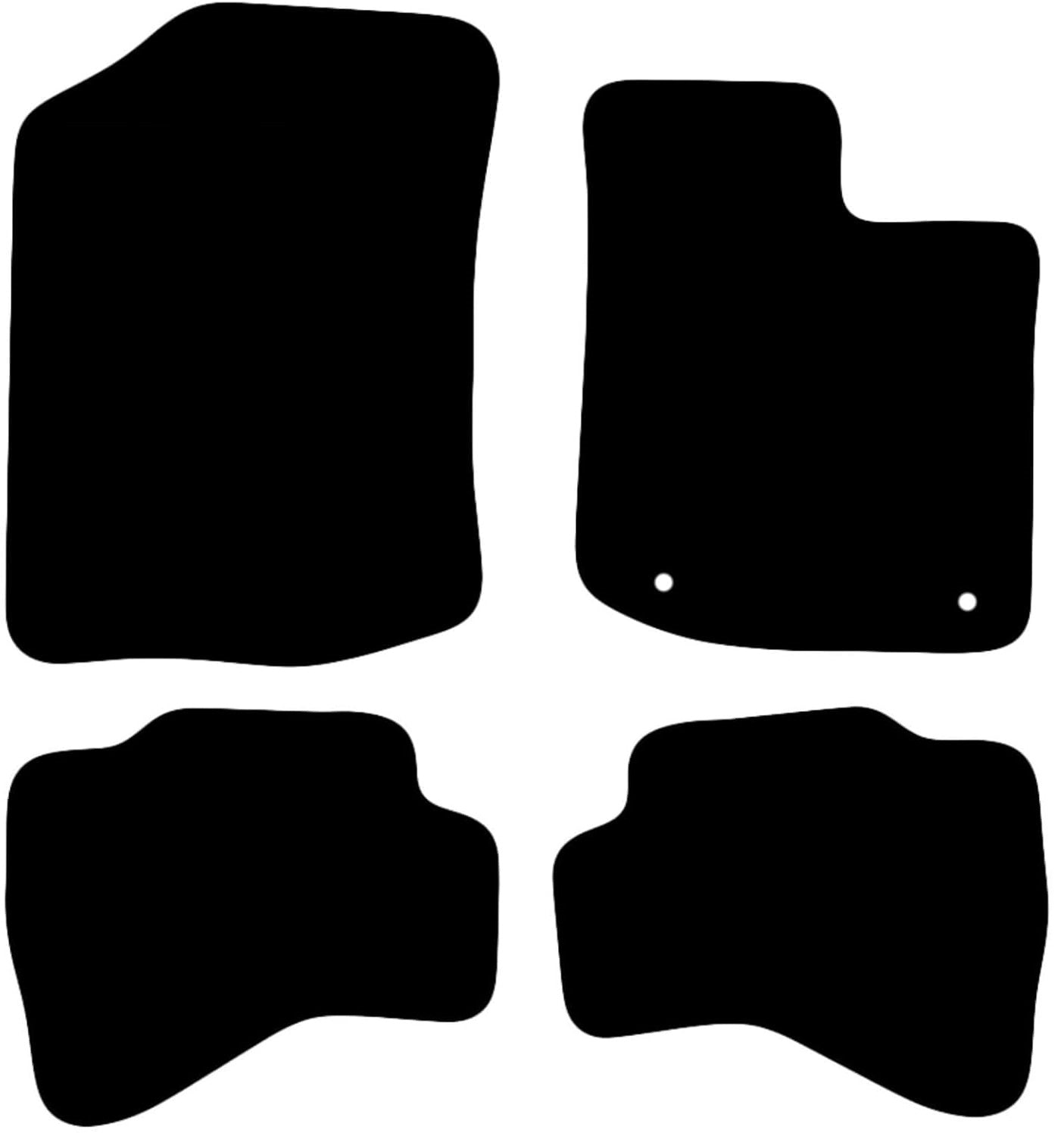 TOYOTA Aygo 2013-2014, 2 Clips Tailored Fit Car Floor Mats Front & Rear With Non-Slip Backing, All-Weather Protection, Easy to Clean Perfect Fit 4-Pieces Set