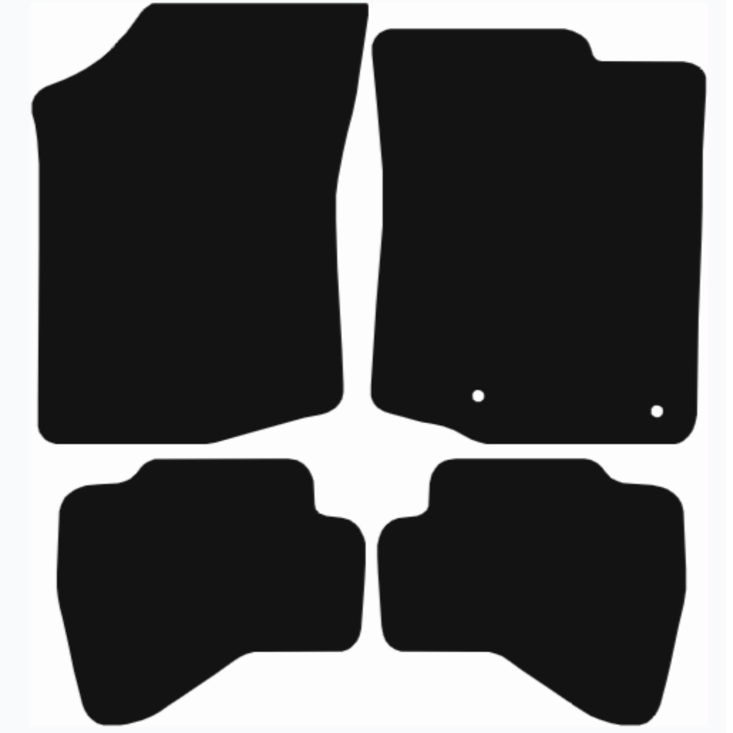 TOYOTA Aygo 2014-2021, 2 Clips Tailored Fit Car Floor Mats Front & Rear With Non-Slip Backing, All-Weather Protection, Easy to Clean Perfect Fit 4-Pieces Set