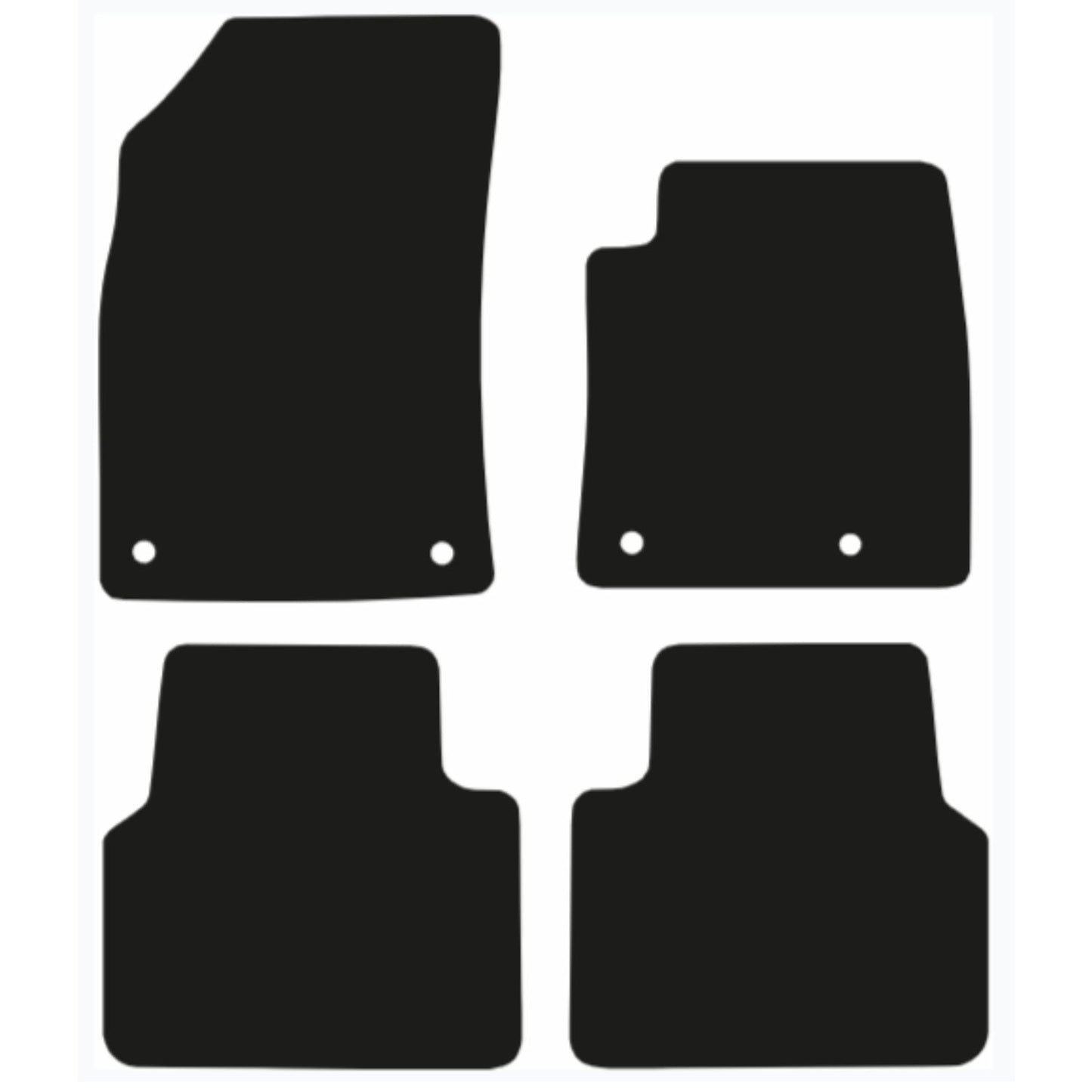 Premium Tailored Car Mat for  VAUXHALL Crossland 2017-Onwards Front & Rear, Anti-Slip, All-Weather Car Mats, Easy to Clean Custom Fit 4-Pieces Set