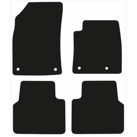 Premium Tailored Car Mat for  VAUXHALL Crossland 2017-Onwards Front & Rear, Anti-Slip, All-Weather Car Mats, Easy to Clean Custom Fit 4-Pieces Set