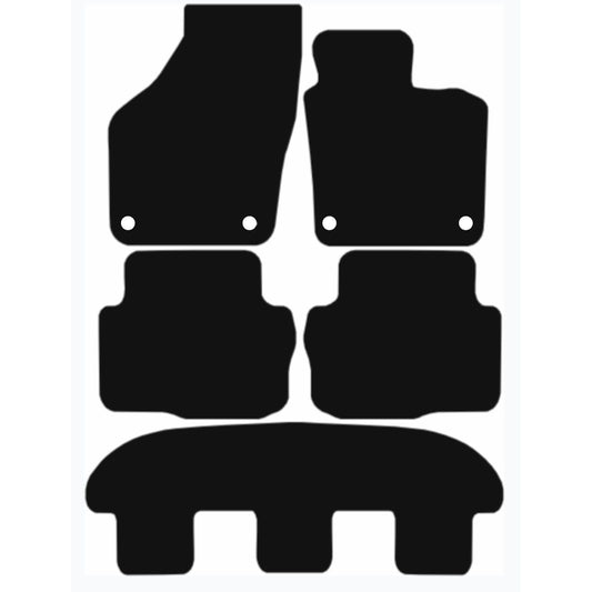 Premium Tailored Car Mat for VOLKSWAGEN Sharan 2010-Onwards Front & Rear, Anti-Slip, All-Weather Car Mats, Easy to Clean Custom Fit 5-Pieces Set