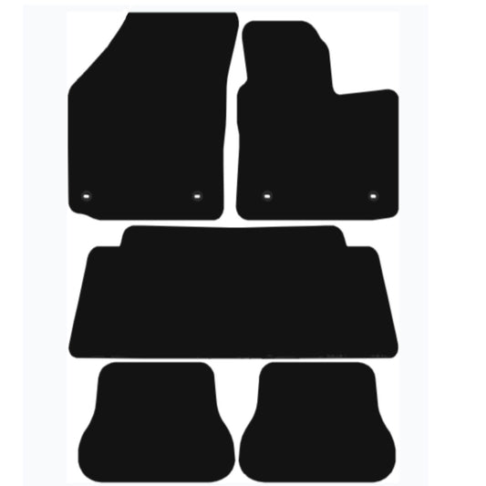 Premium Tailored Car Mat for VOLKSWAGEN caddy maxi life 2008-2020 Front & Rear, Anti-Slip, All-Weather Car Mats, Easy to Clean Custom Fit 5-Pieces Set